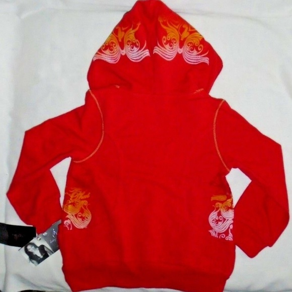 Vintage Rare Red Hooded Pullover fashion Jacket Top - Picture 3 of 5